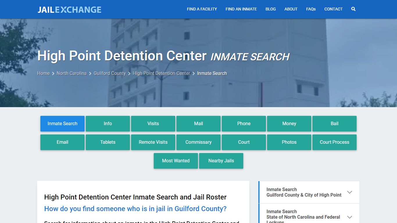 High Point Detention Center Inmate Search - Jail Exchange